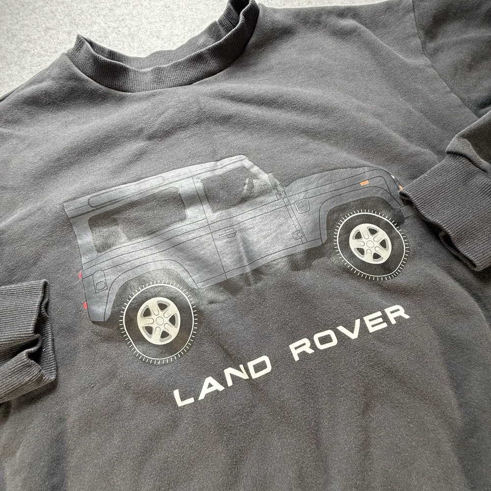 Pacsun Land Rover‎ Crewneck Black Sweatshirt Unisex S Boxy Fit
